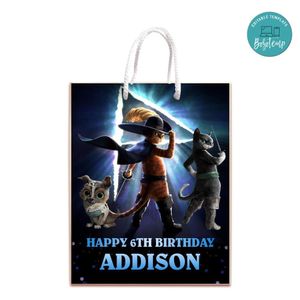 Puss In Boots The Last Wish Gift Bag Label Template Printable Instant Download