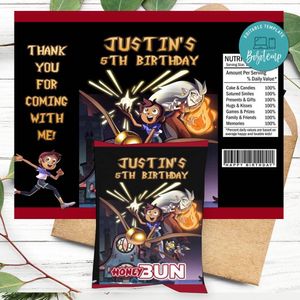 The Owl House Birthday Honey Buns Snack Bag Label Customizable Instant Download