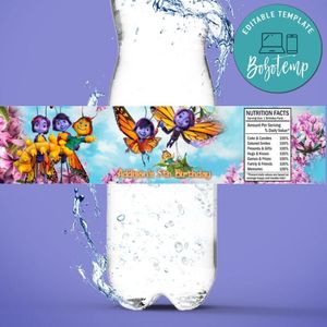 Butterfly Tale Birthday Water Bottle Label Template To Print At Home Instant Download