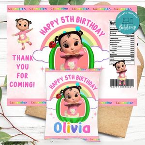Cece cocomelon Birthday Party Chip Bag Digital File Printable Instant Download
