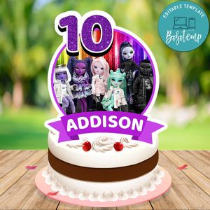 Shadow High Cake Topper Template Printable Instant Download