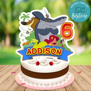 Zig & Sharko Cake Topper Template Printable Instant Download