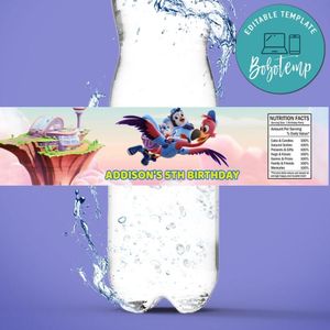 Disney TOTS Birthday Water Bottle Label Template to Print at Home Instant Download