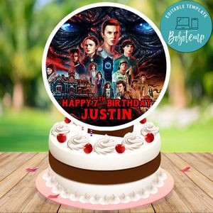 Stranger Things 4 Cake Topper Template Printable Instant Download