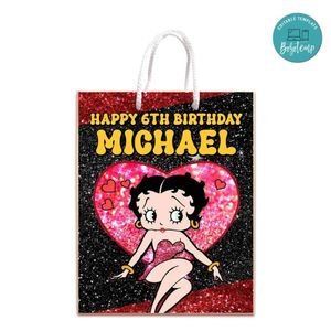 Betty Boop Gift Bag Label Template Printable Instant Download