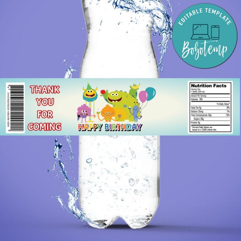 Super Simple Song Birthday Water Bottle Label Template | Bobotemp