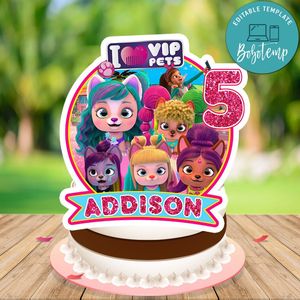 I love vip pets Cake Topper Template Printable Instant Download
