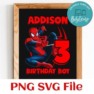 Spiderman 2 Birthday Customer request PNG file template