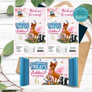 Bambi magic world Rice Krispies Treats Template Printable Instant Download