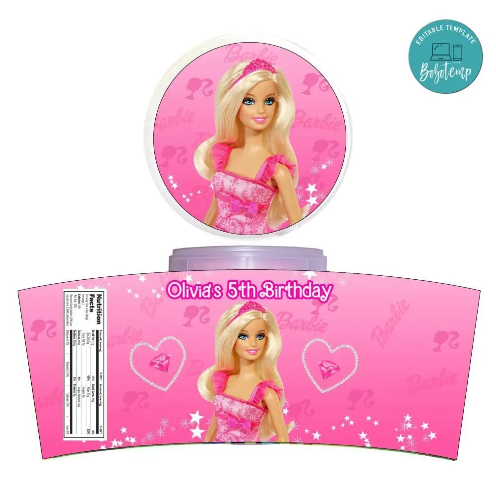 Barbie Cotton Candy Label Template | Bobotemp
