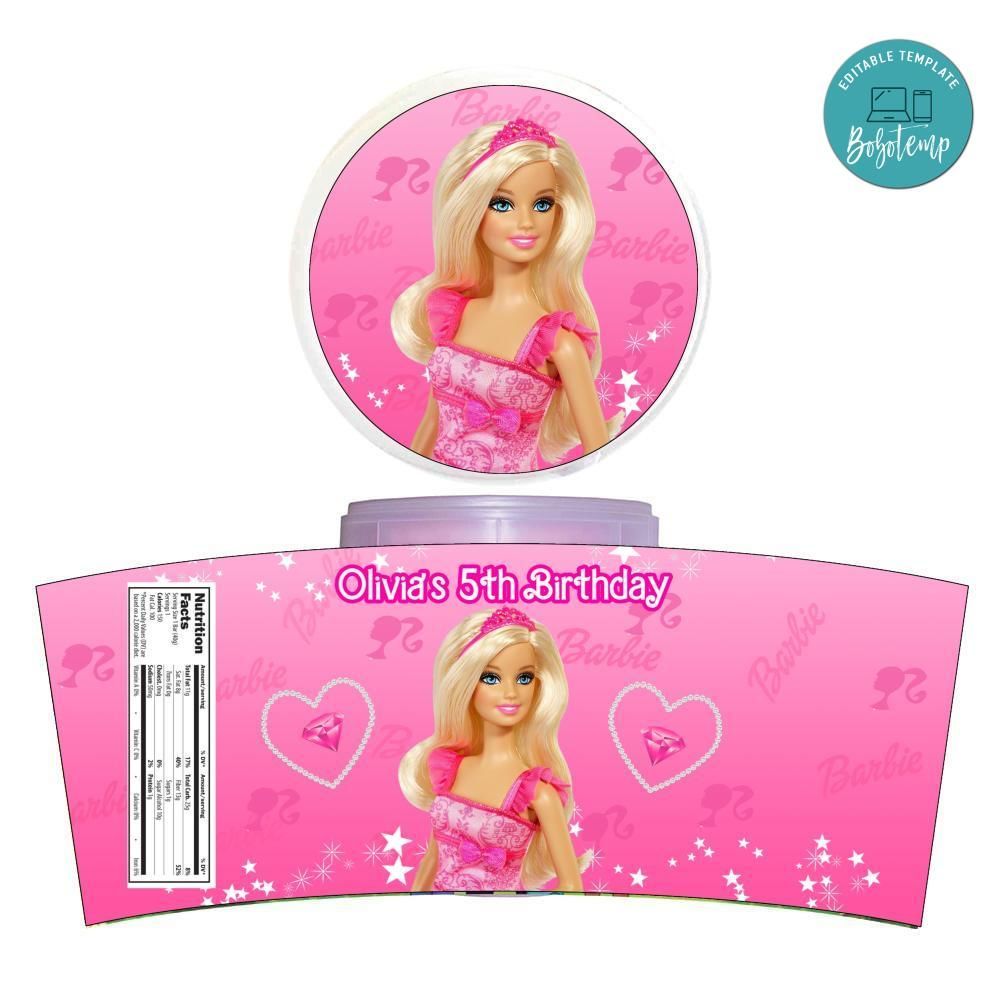 Barbie Cotton Candy Label Template To Print At Home Instant Download