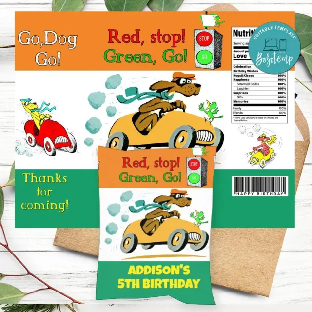 Go dog go Birthday Party Chip Bag Digital File Printable | Bobotemp go-dog-go-birthday-party-chip-bag-digital-file-printable-bobotemp