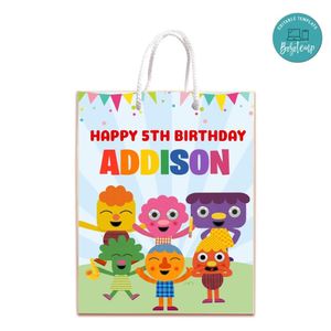 Noodle & Pals Gift Bag Label Template Printable Instant Download