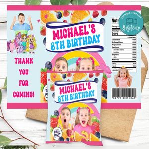 Diana And Roma Birthday Party Fruit Snack Bag Digital File Printable Instant Download