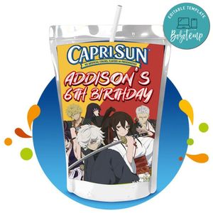 Hell's Paradise Capri Sun Birthday Labels Digital File Printable Instant Download