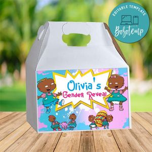 Phil And Lil Gender Reveal Gable Box Digital File Printable Instant Download