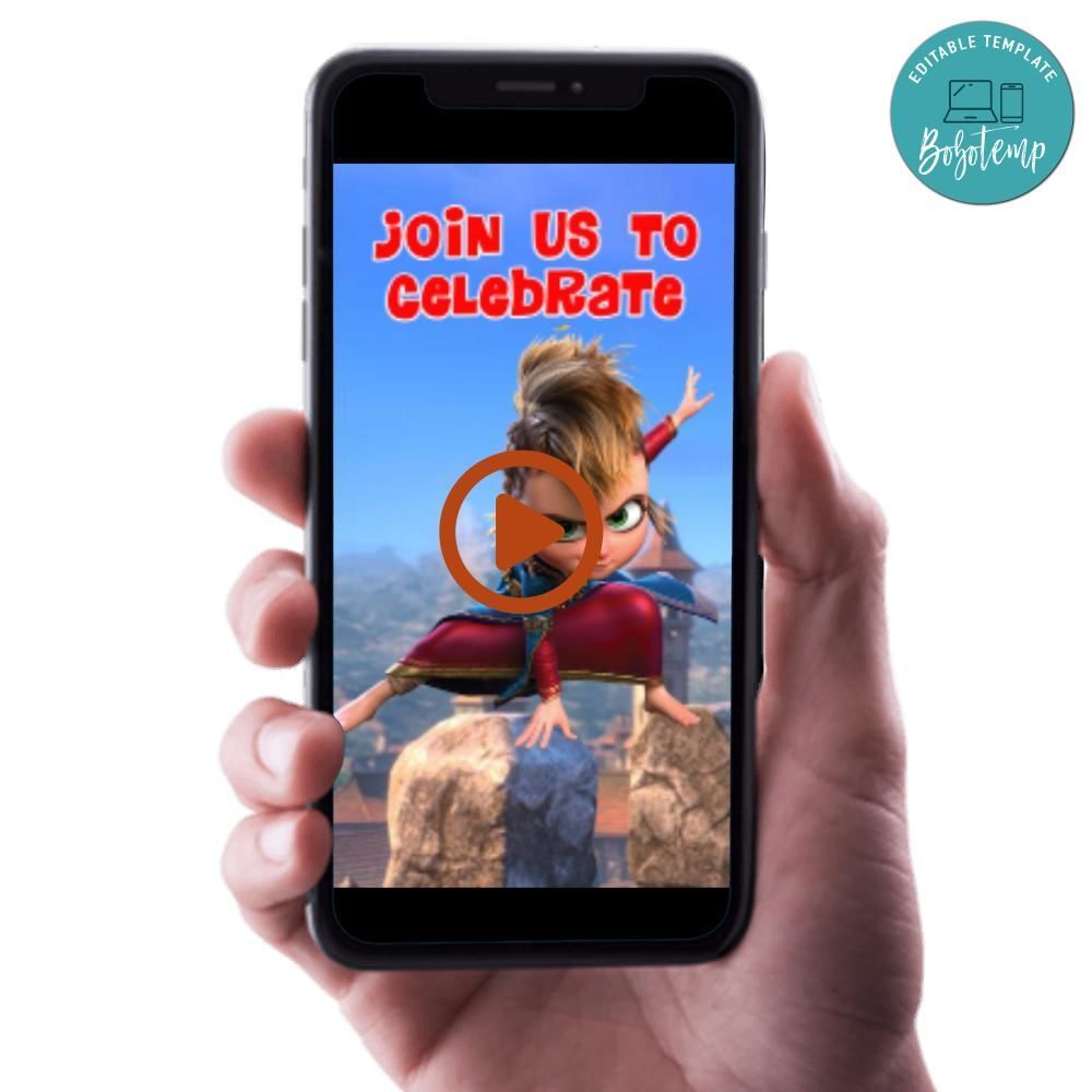 Pil's Adventures Birthday Video Invitation Digital Template Customizable Instant Download