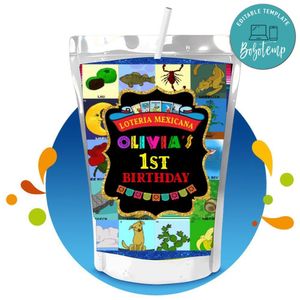 Loteria Capri Sun Birthday Labels Digital File Printable Instant Download