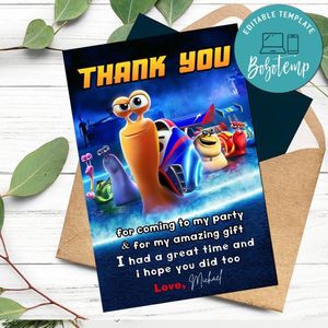 Turbo Racing Team Thank You Card Customizable Template To Print At Home Instant Download