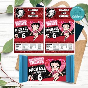 Betty boop Rice Krispies Treats Template Printable Instant Download
