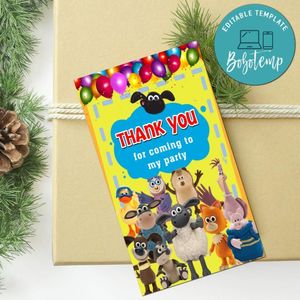 Timmy Time Thank You Tag Customizable Template To Print At Home Instant Download