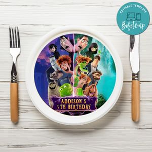 Hotel Transylvania 4 Birthday Plate Template Customizable To Print At Home Instant Download