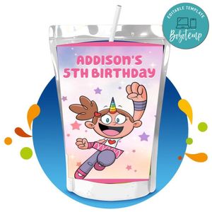 Super Unicorn Princess Capri Sun Birthday Label Digital File Printable Instant Download