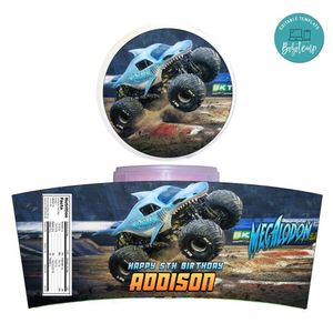 Megalodon Monster Cotton Candy Label Template To Print At Home Instant Download