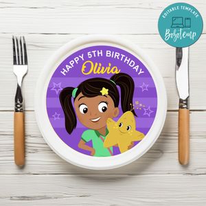 Nina's World Birthday Plate Template Customizable To Print At Home Instant Download