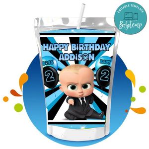 Boss Baby Capri Sun Birthday Label Digital File Printable Instant Download
