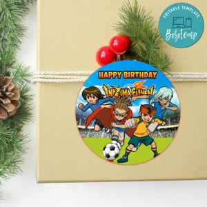 Inazuma Eleven Circle Sticker Template Customizable to Print at Home Instant Download