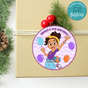 Meekah Blippi Circle Sticker Template Customizable to Print at Home Instant Download