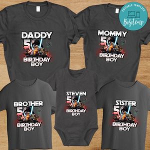 Lego star wars Birthday Boy Family Party PNG file template