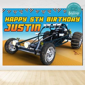 Sand rail Birthday Backdrop Digital File Template Instant Download
