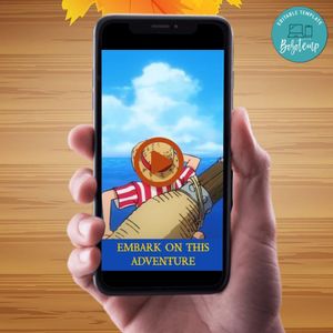 One Piece Birthday Video Invitation Digital Template Customizable Instant Download