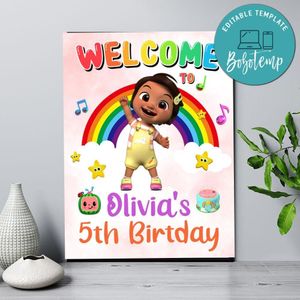 Nina Cocomelon Birthday Welcome Sign Digital File Printable Instant Download
