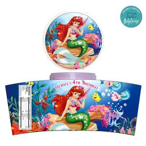Little Mermaid Cotton Candy Label Template To Print At Home Instant Download
