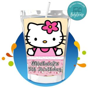Hello Kitty Capri Sun Birthday Labels Digital File Printable Instant Download