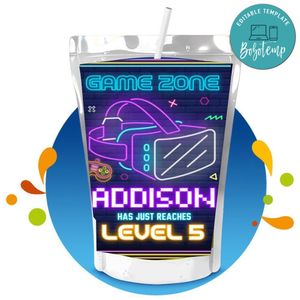 Virtual Reality Game Capri Sun Birthday Labels Digital File Printable Instant Download