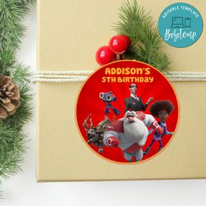 SuperKlaus Circle Sticker Template Customizable To Print At Home Instant Download