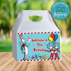 Dr. Seuss Gable Box Digital File Printable Instant Download