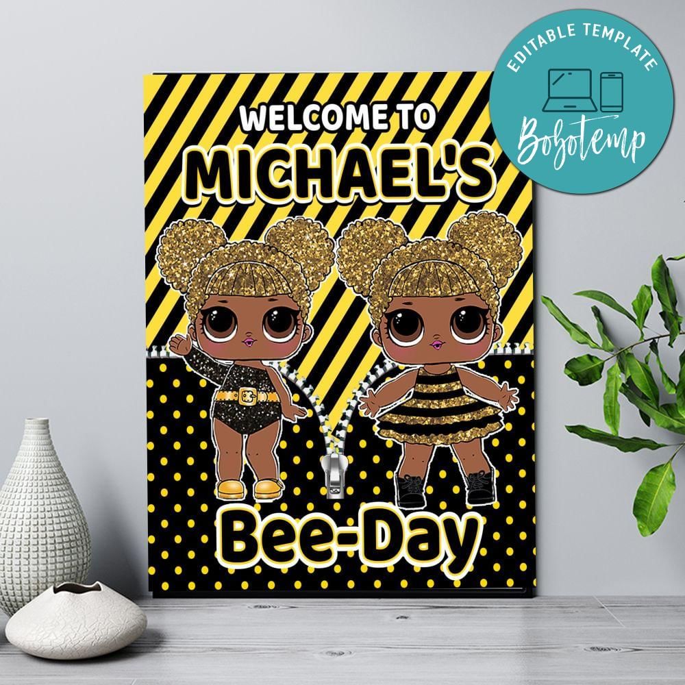 Queen Bee Lol Birthday Welcome Sign Digital File Printable DIY | Bobotemp