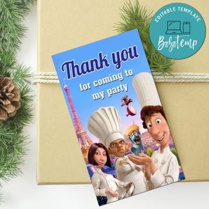 Ratatouille Thank You Tag Customizable Template To Print At Home Instant Download