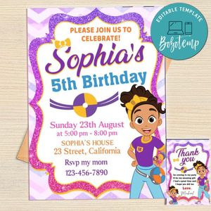 Meekah Blippi Invitation Template Free Thank You Card Printable