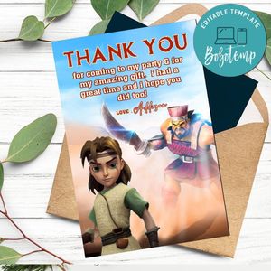 A Giant Adventure Thank You Card Customizable Template To Print At Home Instant Download
