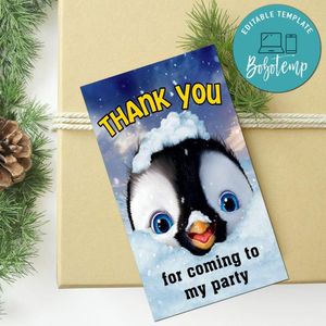 Happy Feet Thank You Tag Customizable Template To Print At Home Instant Download