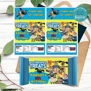 Timmy Time Rice Krispies Treats Template Printable Instant Download