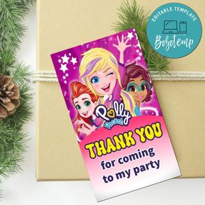 Polly Pocket Thank You Tag Customizable Template To Print At Home Instant Download