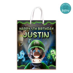 Luigi’s Mansion Gift Bag Label Template Printable Instant Download