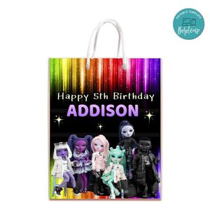 Shadow High Gift Bag Label Template Printable Instant Download